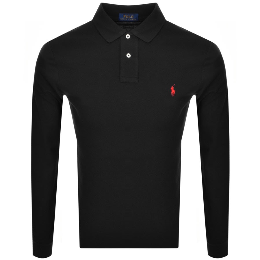 Alternative Image for ProductRalph Lauren Long Sleeve Polo T Shirt Black1